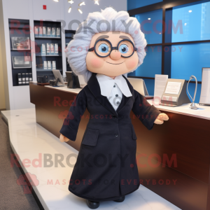 nan Attorney mascot costume character dressed with a Coat and Hair clips