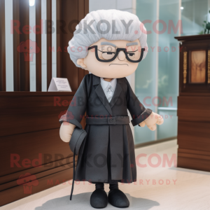 nan Attorney mascot costume character dressed with a Coat and Hair clips