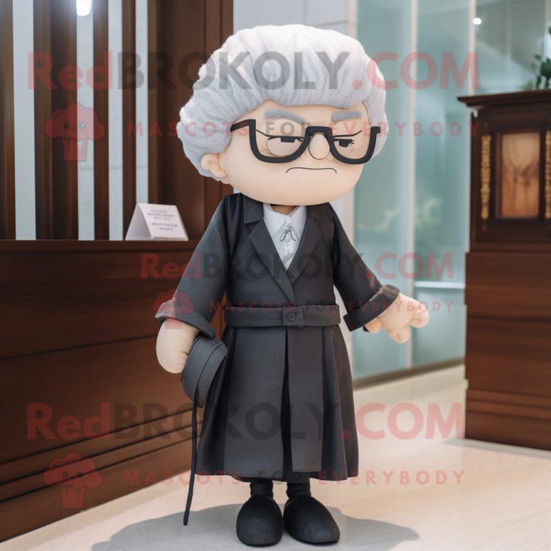 nan Attorney mascot costume character dressed with a Coat and Hair clips nan Attorney mascot costume character dressed with a Coat and Hair clips