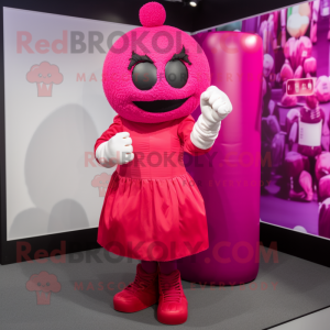 Magenta boksehandske maskot...