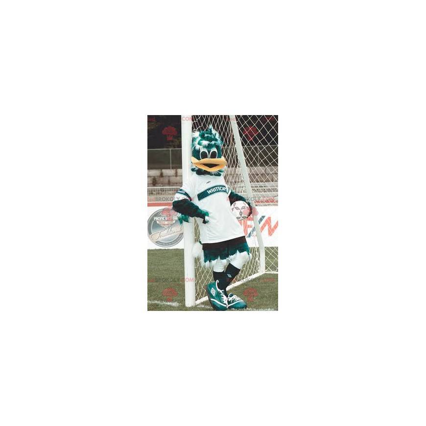 Mascotte de canard vert et blanc en tenue de sport - Mascotte de canard vert et blanc en tenue de sport -