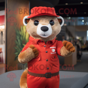 Red Marten maskot kostume...