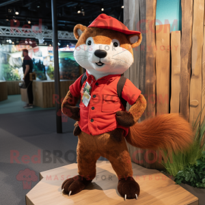 Red Marten maskot kostume...