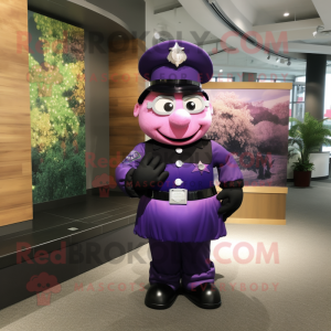 Lila Polizist Maskottchen...