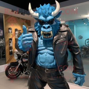 Sky Blue Minotaur mascotte...