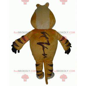 Giant and intimidating yellow white and black tiger mascot -