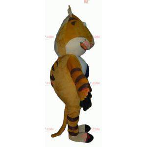 Gigante e minacciosa mascotte tigre bianca e nera gialla -