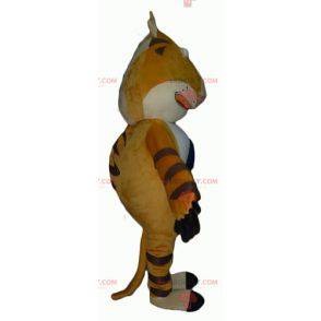 Gigante e minacciosa mascotte tigre bianca e nera gialla -