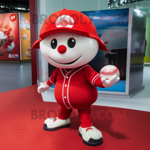 Red Baseball Ball mascotte...