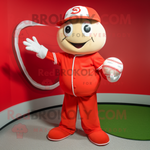 Red Baseball Ball mascotte...