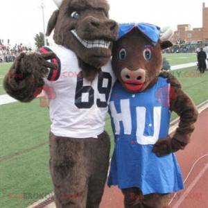 2 mascots of cow and brown bull - Redbrokoly.com