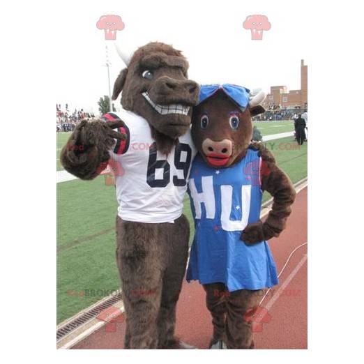 2 mascots of cow and brown bull - Redbrokoly.com