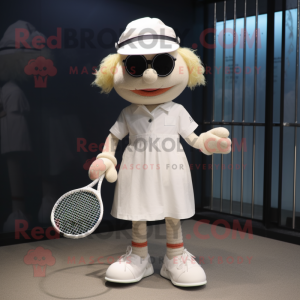 nan Tennis Racket mascot costume character dressed with a Culottes and Hats