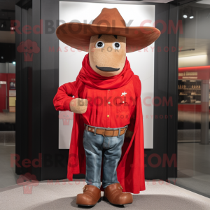 Rød Cowboy maskot drakt...