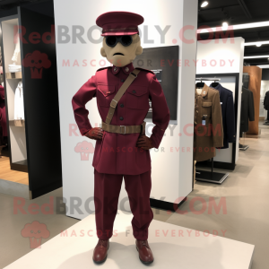 Maroon Army Soldier maskot...