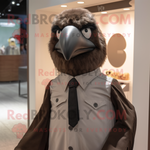 Brun krage maskot kostume...