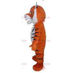 Brullende zwart-wit oranje tijger mascotte - Redbrokoly.com