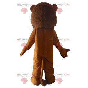 Mascote leão marrom felino rugindo - Redbrokoly.com