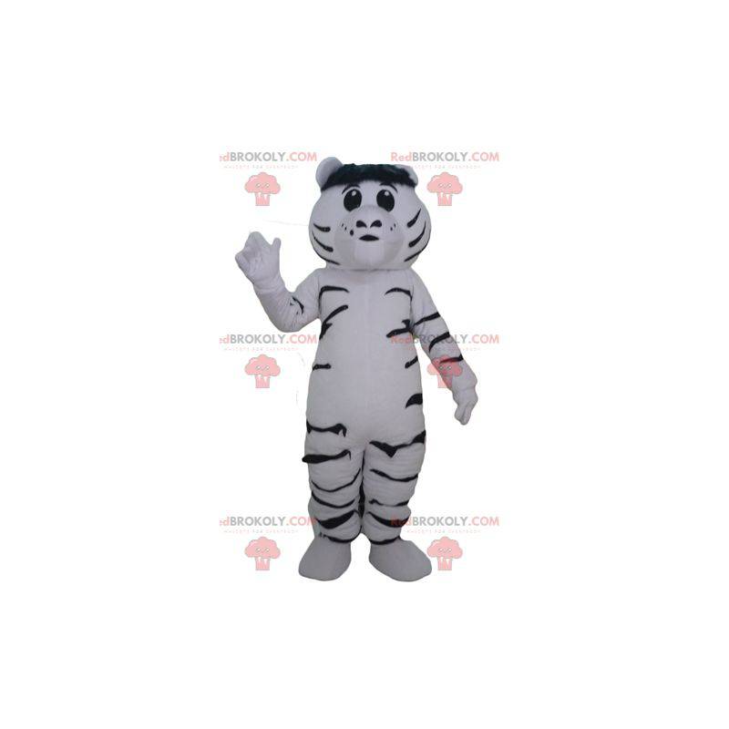 Giant and touching white and black tiger mascot - Redbrokoly.com