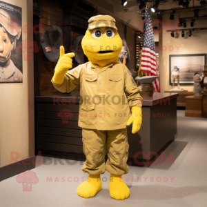 Gul American Soldier maskot...