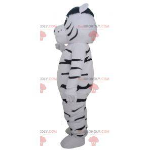 Reusachtige en ontroerende witte en zwarte tijger mascotte -