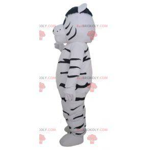 Gigante e commovente mascotte tigre bianca e nera -