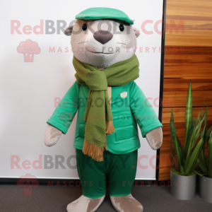 Grøn Otter maskot kostume...
