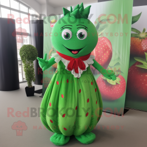 Grøn Jordbær maskot kostume...