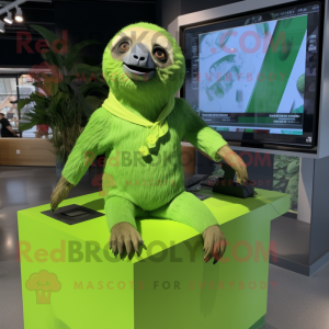 Lime Green Sloth mascotte...