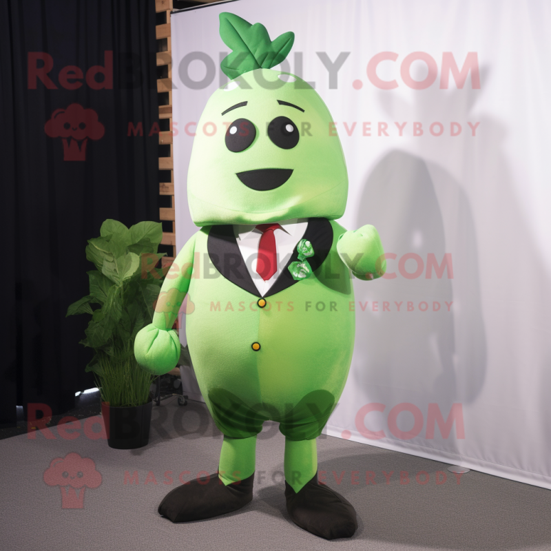 Olive Radish mascot costume character dressed with a Playsuit and Tie pins Olive Radish mascot costume character dressed with a Playsuit and Tie pins