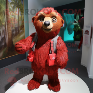 Red Sloth maskot kostume...