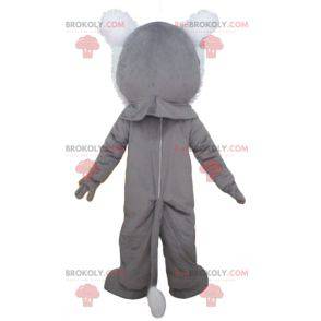Ruggente mascotte tigre grigia bianca e beige - Redbrokoly.com