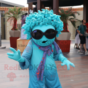 Turquoise Medusa mascotte...