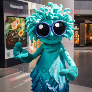 Turquoise Medusa mascotte...