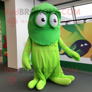 Lime Green Squid mascotte...