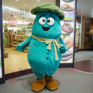 Teal Potato maskot kostym...