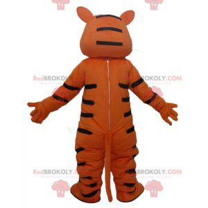 Giant and funny orange white and black tiger mascot -