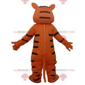 Giant and funny orange white and black tiger mascot -