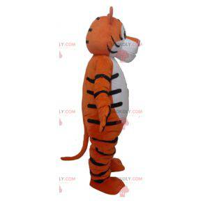 Mascota de tigre blanco y negro naranja gigante y divertido -