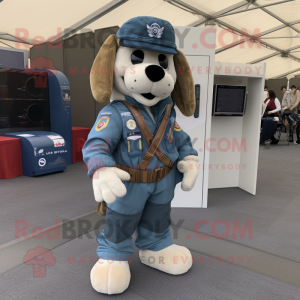 nan Special Air Service mascot costume character dressed with a Boyfriend Jeans and Pocket squares