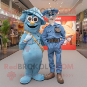 nan Special Air Service mascot costume character dressed with a Boyfriend Jeans and Pocket squares