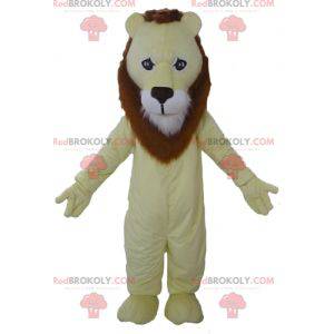 Meget vellykket gulbrun og hvid løve maskot - Redbrokoly.com