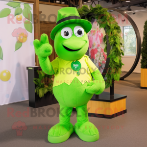 Limegrønn hestesko maskot...
