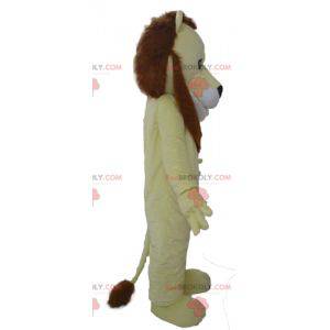 Mascota de león amarillo marrón y blanco muy exitosa -
