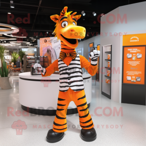 Orange Zebra maskot kostym...