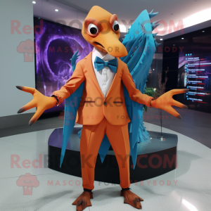 nan Pterodactyl mascot costume character dressed with a Suit and Bracelets