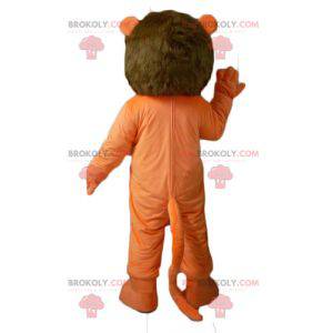 Mascot orange white and brown lion very original and colorful -