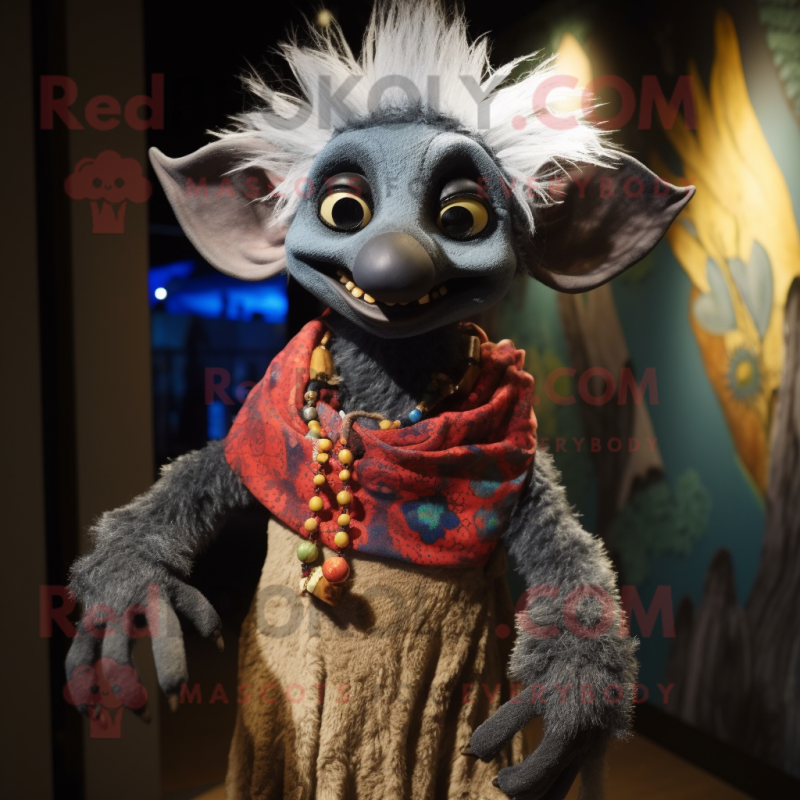 nan Aye-Aye mascot costume character dressed with a Bodysuit and Scarves