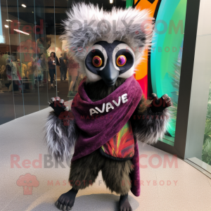 nan Aye-Aye mascot costume character dressed with a Bodysuit and Scarves