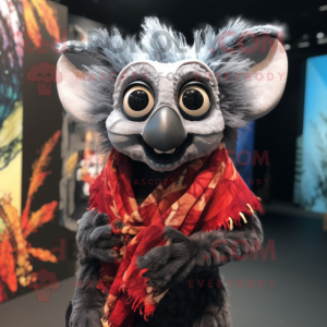 nan Aye-Aye mascot costume character dressed with a Bodysuit and Scarves